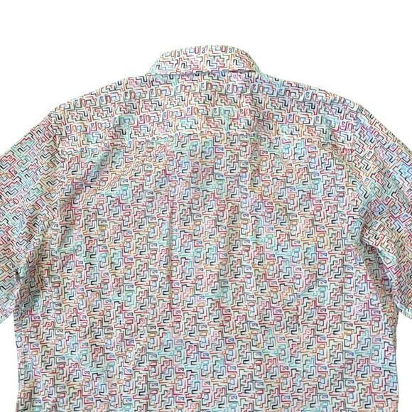 Robert Graham Long Sleeve Button Up Shirt Mens Large Colorful Geometric Pattern - Picture 13 of 15